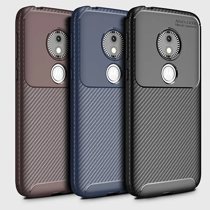 

Carbon Fiber Style Case For Motorola Moto Z3 Play E5 Play Go G6 Plus Play Shockproof Froested Soft TPU Gel Case Cover Skin