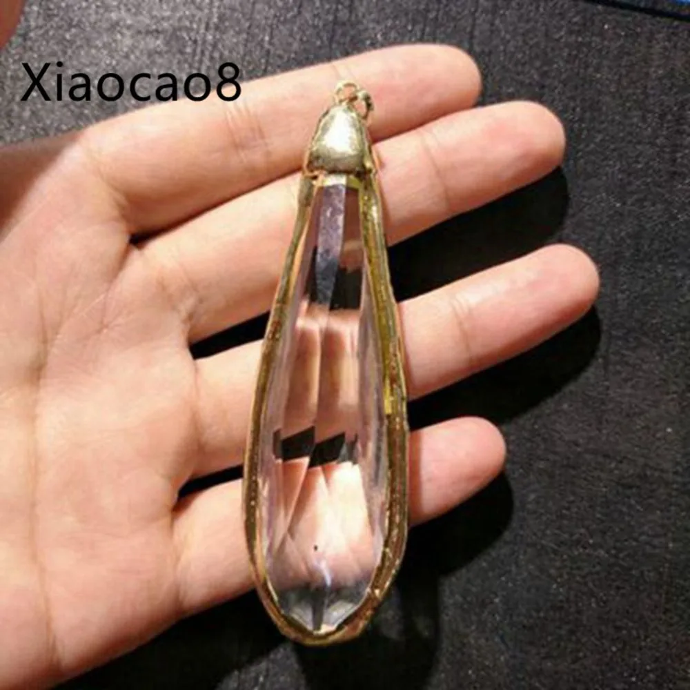 Gold Copper Transparent Glass Pendant Handmade Jewelry Charms Fashion