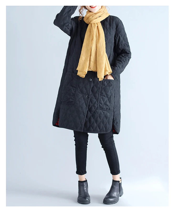 Новинка, Зимняя женская хлопковая Базовая куртка, Длинная женская парка, плотное теплое пальто, повседневная женская верхняя одежда большого размера