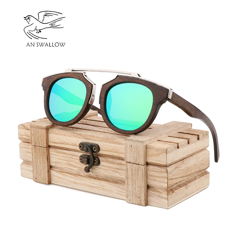 Luneettes de soleil classiques en bois bambou Vintage pour hommes haute qualité Cadre fait main polarisé TAC Lens|Мужские