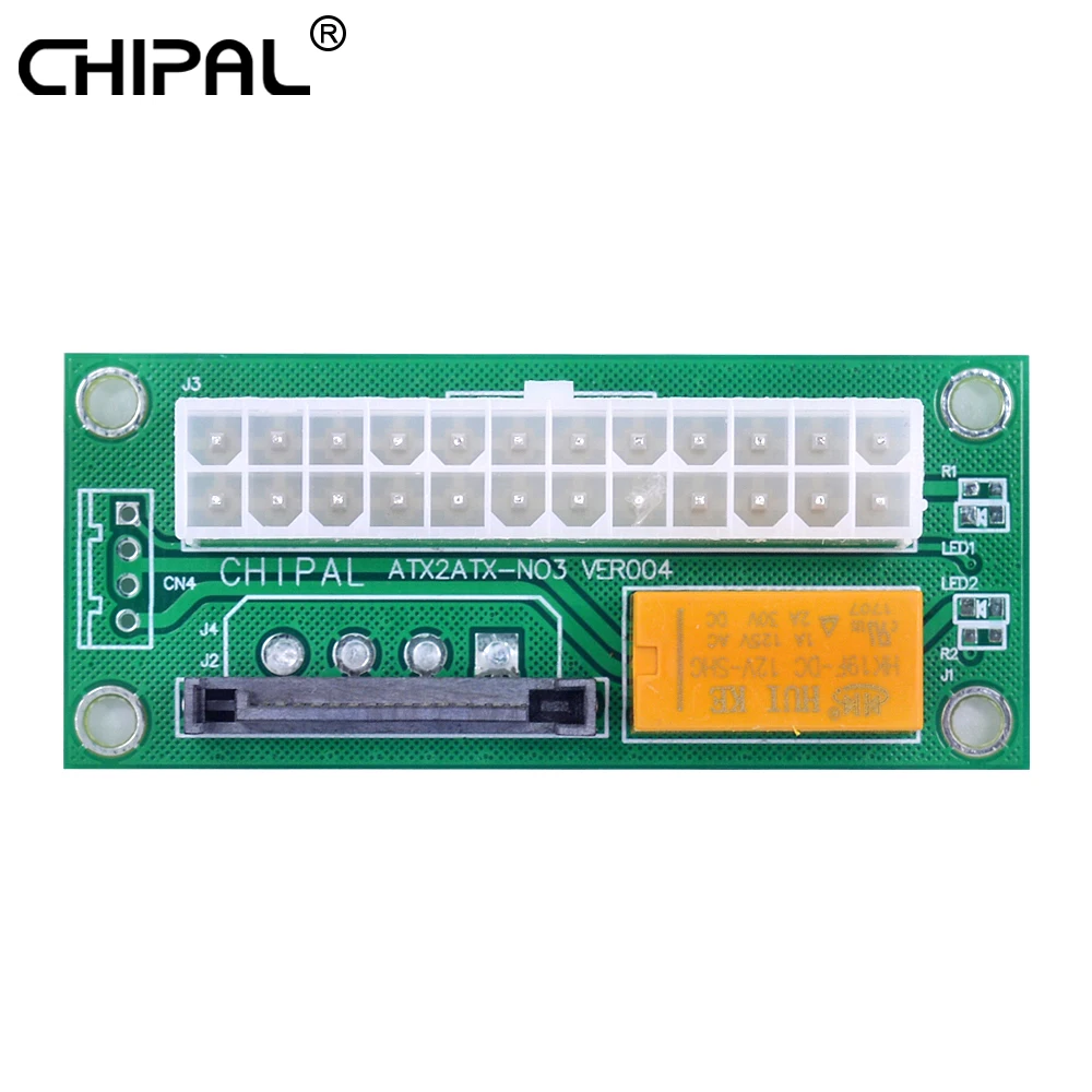 CHIPAL 10 шт. двойной PSU адаптер 15Pin SATA к 24Pin синхронизации синхронный Starter карты ATX Molex