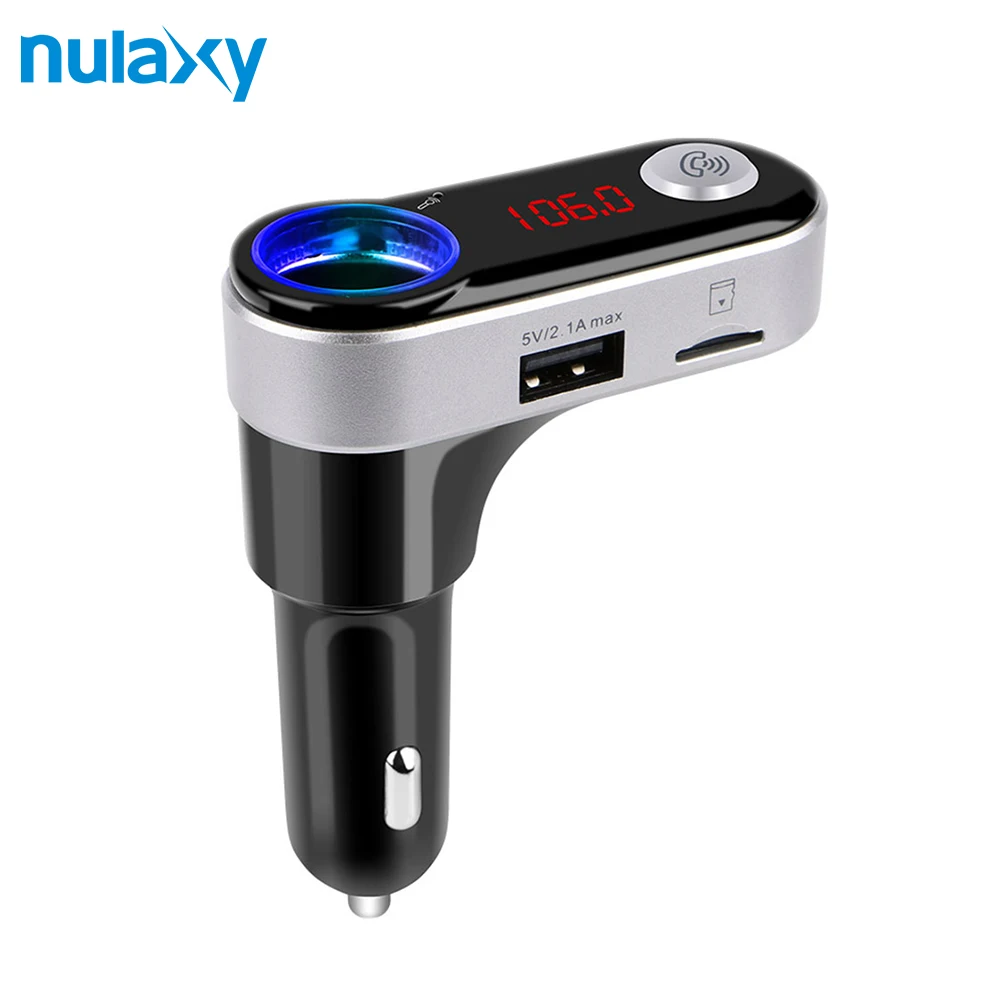 

Nulaxy FM Transmitter Dual USB Car Charger Hands-free Bluetooth Car Kit MP3 Player Audio FM Modulator Support TF Card Music Play