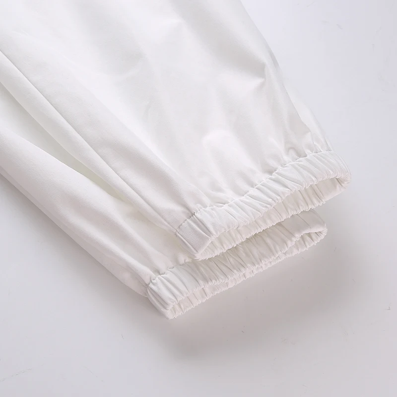Weekeep женские белые брюки-карго с высокой талией уличная одежда с карманами брюки-карандаш в стиле пэчворк свободные брюки с эластичным поясом для женщин