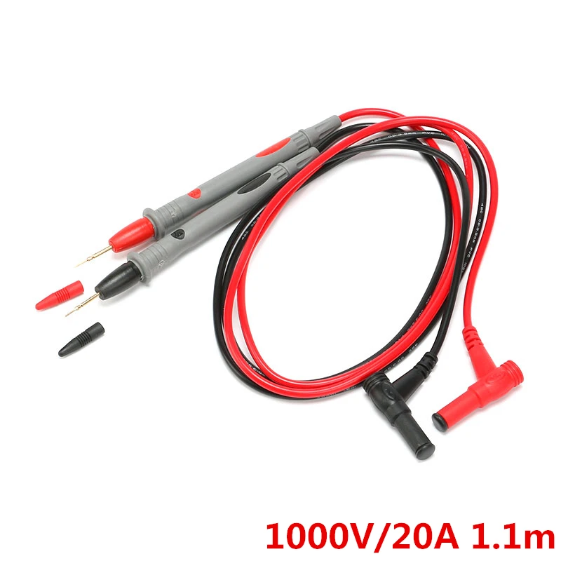 1000V 20A 10A Пробник тестовый зажим кабель провод тест для мультиметра тест er цифровой мультиметр - Цвет: 20A 1.1m