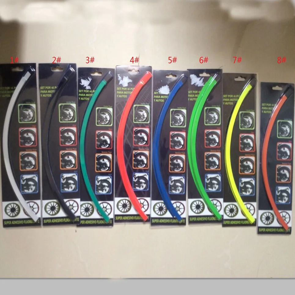 

(30 sets/lot) Wholesale Car Motorcycle Wheel Rim Srip Stickers Decals for 17" wheel hub stickers car styling car accessories