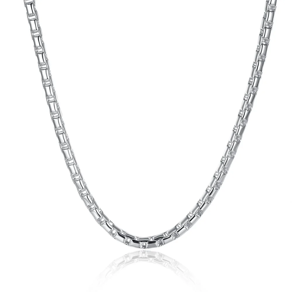 925 sterling silver jewelry statement necklace round grid link chain