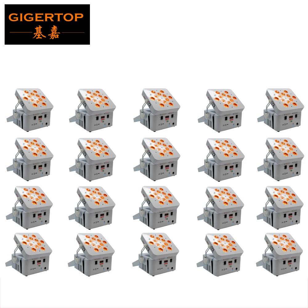 

Freeshipping 20 Pack 12x18W RGBWA UV 6IN1 LEDs 2.4G Wireless DMX512 Transceiver Built-in,auto Run,sound wedding show event club