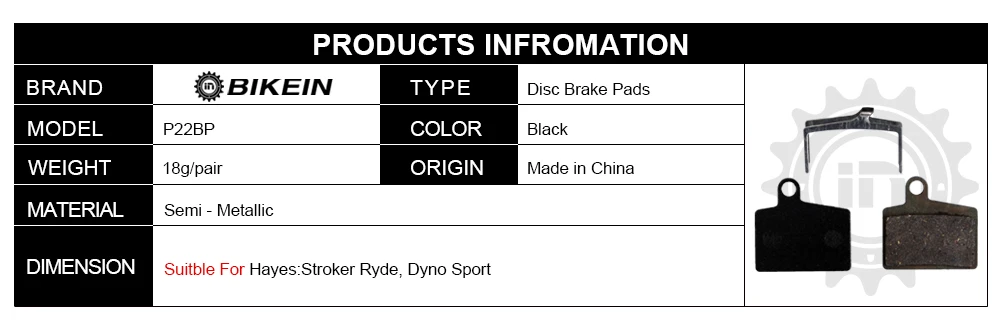 Bikein-4 пары (8 шт.) Велоспорт MTB Велосипедный Спорт Диск тормозные колодки для Hayes строкер Райд, дино Спорт Черная смола Mountian велосипед Запчасти