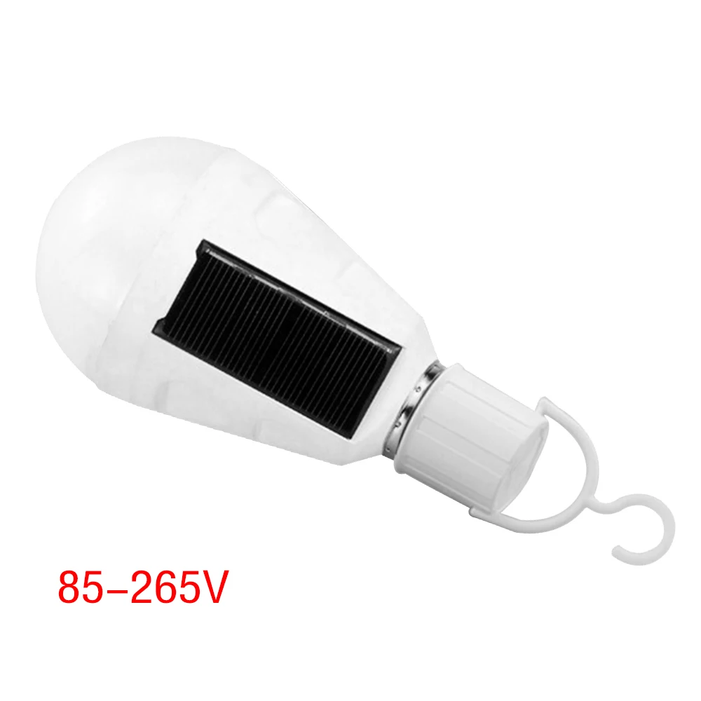 Перезаряжаемая Солнечная энергия E27 светодиодный 220 V лампы светодиоды и солнечные лампы садовая лампа с солнечной панелью наружное/Внутреннее освещение 85-265 V 18650 батарея