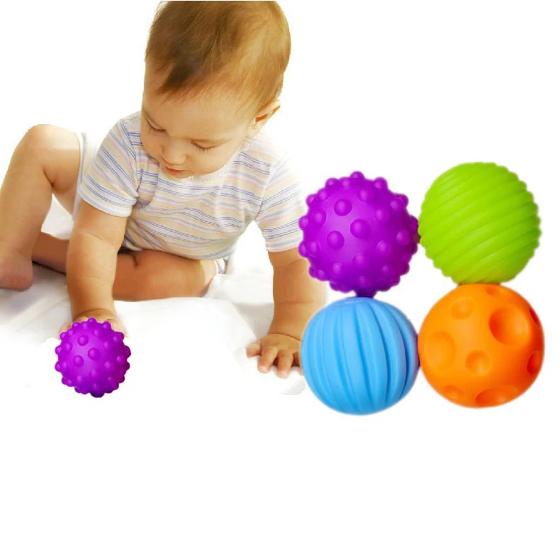 1 шт. тактильные сенсорные массажные мячи для развития ребенка, детская головоломка Монтессори, Детские Прорезыватели, мягкие резиновые игрушки для детей