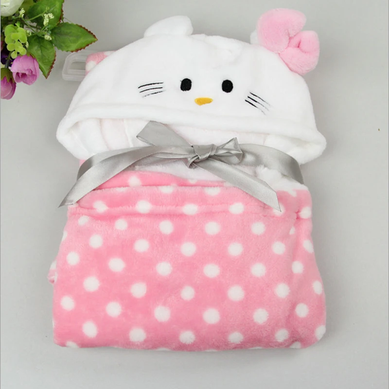 Высокого качества Новорожденные одеяло с капюшоном формы животных плащ прекрасный мягкие полотенца одеяла etrq0005