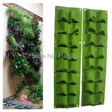 16 карманов зеленый мешок расти на стене кашпо вертикальной огород живой сад мешок товары для дома Pocketgarden012
