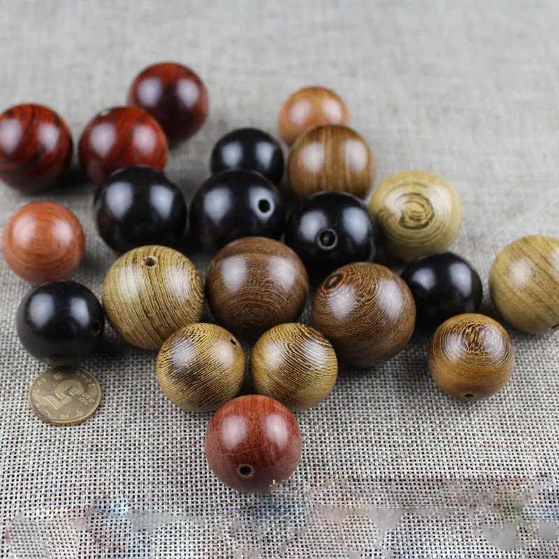 

1 Pack High Quality Natural Round Wood Beads 6-20mm Rosewood/Sandalwood/Agalwood Wooden Charm Beads DIY Jewelry Making Findings