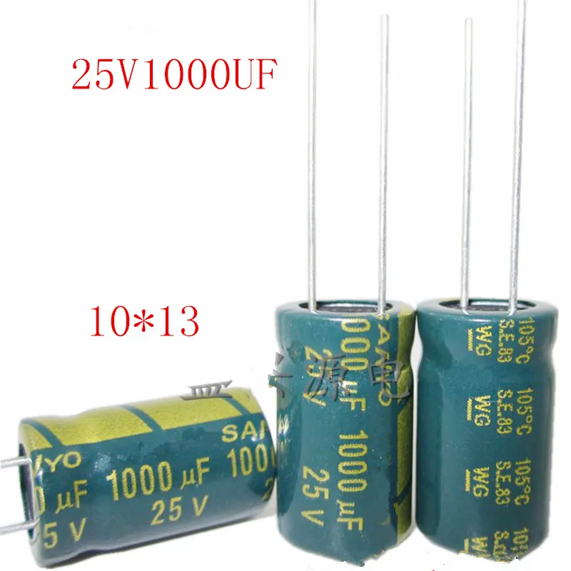 

25V 1000UF 1000UF 25V 1000uf25v 25v1000uf High frequency low resistance Electrolytic Capacitors Size: 10*13