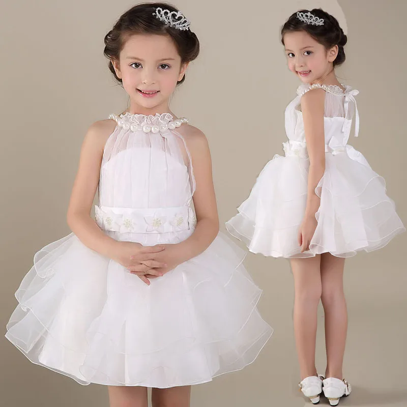 Snow White Wedding Dresses for Girls Kids Tutu Princess Ball Gown