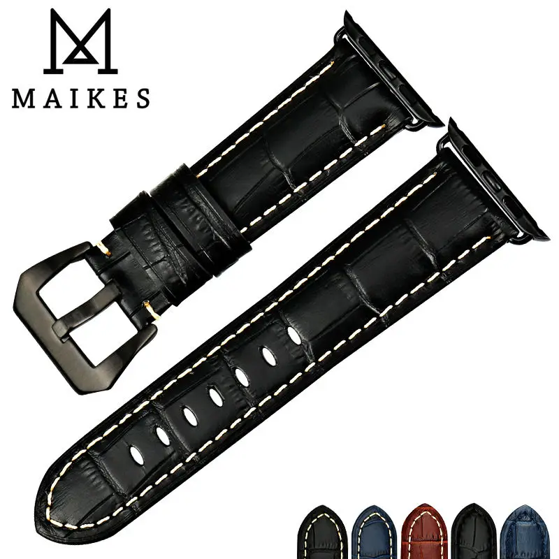 Ремешок для часов MAIKES из натуральной кожи аксессуары iwatch series 4/3/2/1 ремешок Apple watch 44