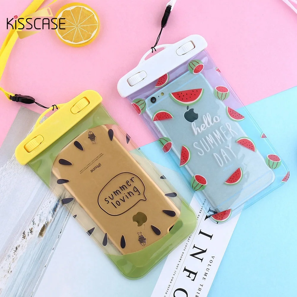 Универсальный Водонепроницаемый Чехол KISSCASE для iPhone 5 5S 6 6s 7 8 Plus плавания samsung Galaxy S9