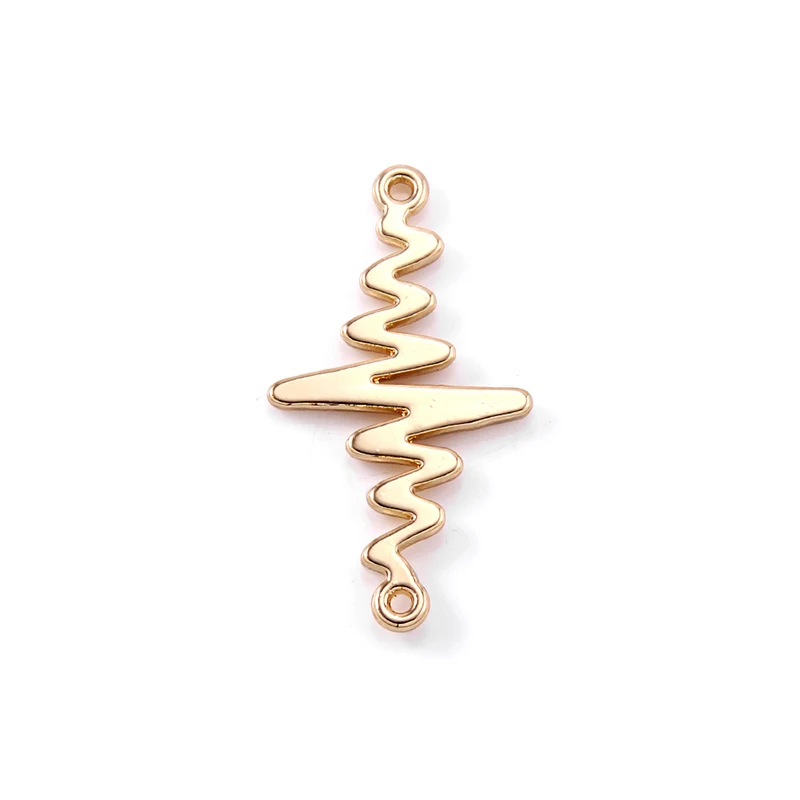 

Trendy Alloy Lightning Electrocardiogram Earring Connector Beads Charms For Women Men DIY Bracelet Necklace Jewerly Making 20pcs