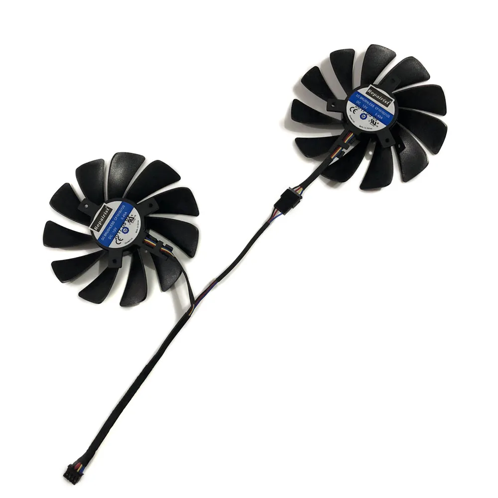 

2pcs/set XFX HIS RX580 Video Card Cooling Fan For Radeon RX 580 XFX RX-580 Mining GPU Graphics Card Cooling As Replacement