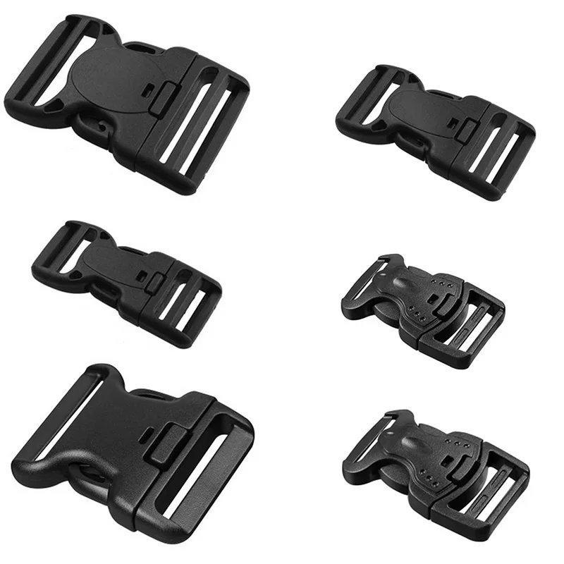 

25mm 28mm 32mm 38mm Black plastic Dual Adjustable & Security Double Lock Buckle for Paracord Tactical shoes Bags DIY Accessorie