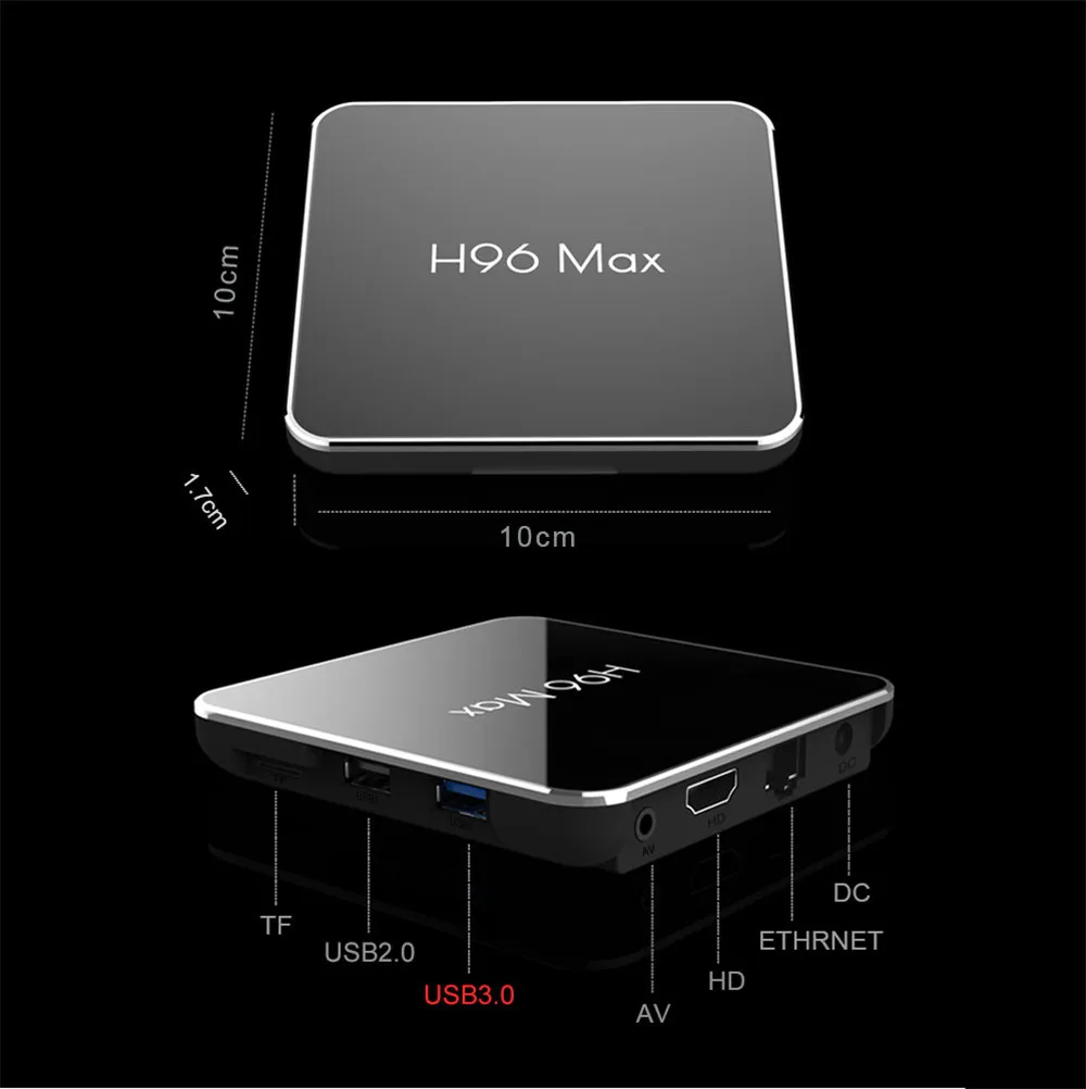 H96 Max X2 Android 8,1 ТВ BOX Amlogic S905x2 LPDDR4 4 GB 64 GB 4 ядра 2,4 г/5G Wi-Fi H.265 USB 3,0 4 K смарт-Media Player H96MAX
