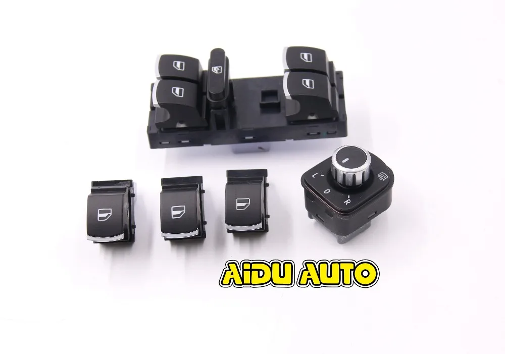 

BRUSHED 5PCS/SET NO FOLD SIDE MIRROR SWITCH MASTER WINDOW SWITCH FOR VW CC TIGUAN PASSAT B6 GOLF 5 6 JETTA MK5 MK6