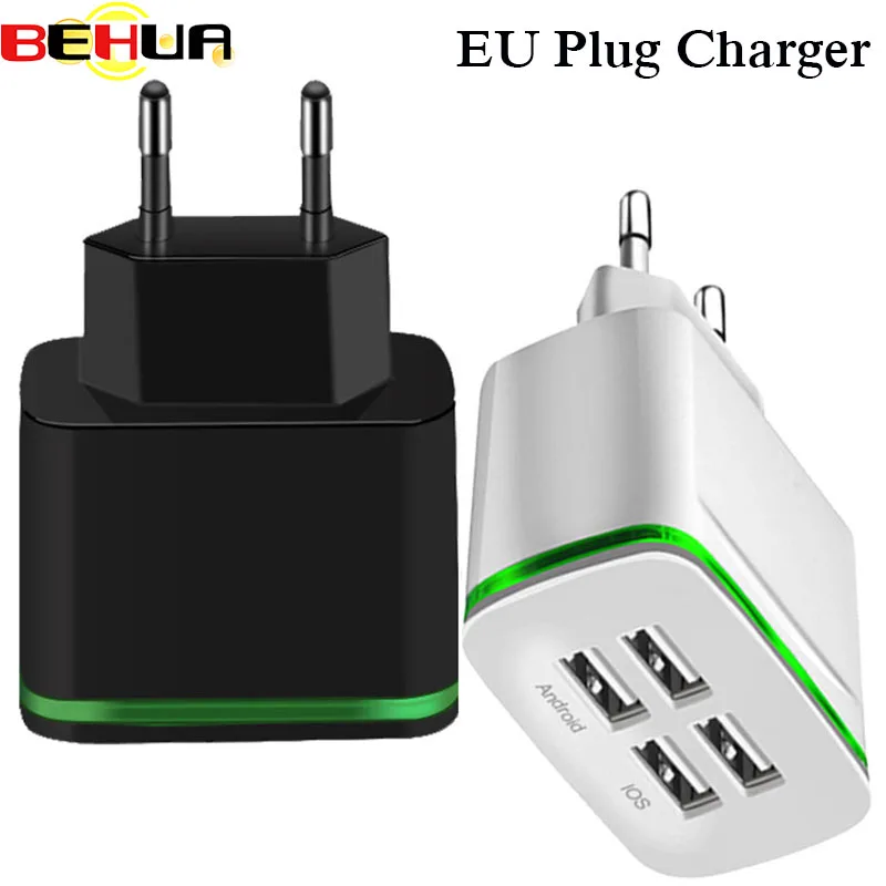 USB зарядное устройство для Samsung Android 5V 4A 4 портовый мобильный телефон