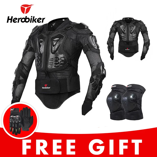 Motorcycle Jacket Riding Protection Armor Motorbike Motocross Equipment Racing Body Armor Moto Ptotective Gears Combination - Цвет: 2black set MK005B