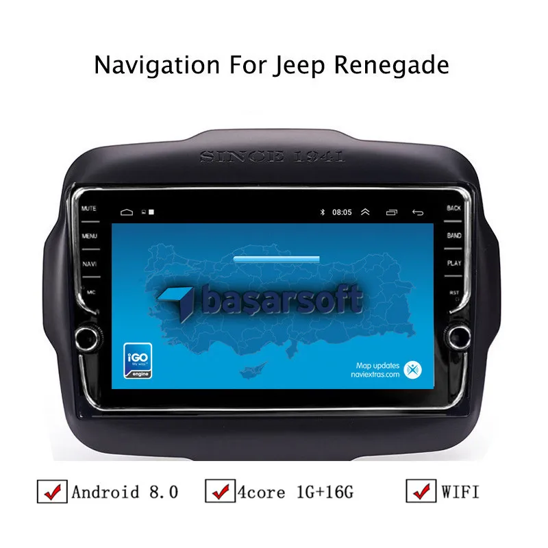 NAVITOPIA 9 дюймов автомобильный мультимедийный плеер Andriod 8 1 gps навигация для Jeep Renegade