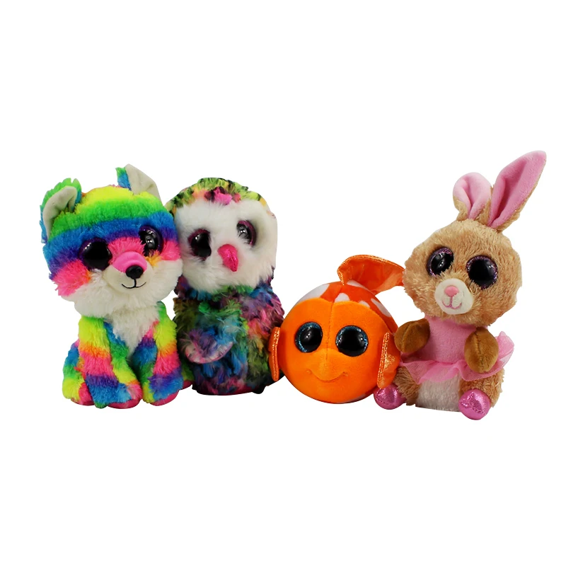 

4styles Cute Slick Plush Toys Fish dog Rabbit Animals Big Eyes Eyed Stuffed Animal Soft Kids Gifts