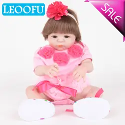 LEOOFU 55 см 22 дюймов reborn Полный Силиконовые Реалистичные Для мальчиков и девочек тела куклы младенца с закрытыми глазами детский спальный