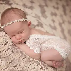 Кружевной Детский комбинезон с вышивкой и v-образным вырезом; комбинезон для новорожденных; аксессуары для фотосессии; костюмы для девочек;