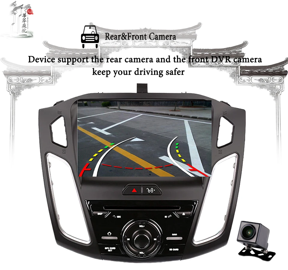 Excellent 2 din 9Inch Android 9.0 4g+64g Car Dvd Gps For Ford Focus 2015-2018 With Wifi Gps Navi Fm Radio BT Multimedia SD Tape Recorder 5