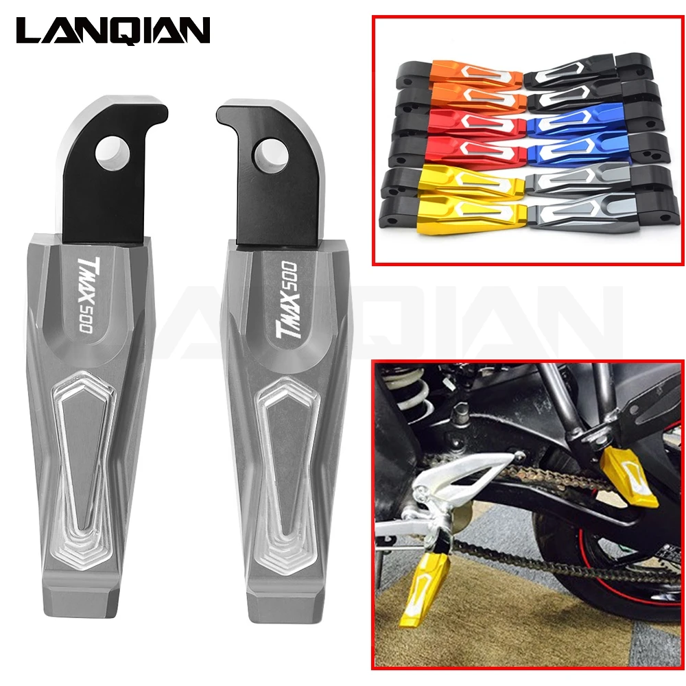 

CNC Aluminum Motorcycle Accessories Pedals Rear Passenger Foot pegs Foot rests For YAMAHA TMAX 500/530