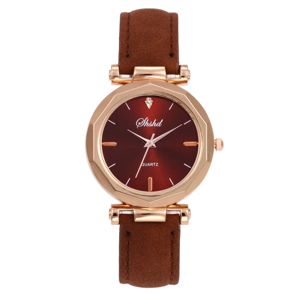 Новые модные женские часы люксовый бренд кожаные женские часы подарок часы Повседневное платье круглые кварцевые наручные часы Relogio Feminino# W - Цвет: Коричневый