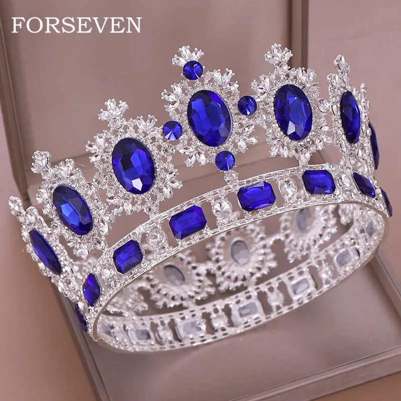 

Luxurious Crystal Tiara Crowns Queen Head Jewelry Round Crown For Bridal Crystal Tiara Hair Accessories Wedding Hair Jewelry