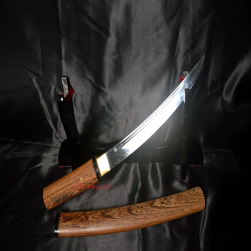 Handmade Clay Tempered T10 Steeljapanese Tanto Sword Carved Blade Hualee Sheath