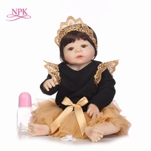 NPK 55 CM Echt Volle Körper Silikon Mädchen Reborn Baby Puppe Spielzeug Babys Prinzessin Puppen Bebes Reborn Bonecas Brinquedos(China)