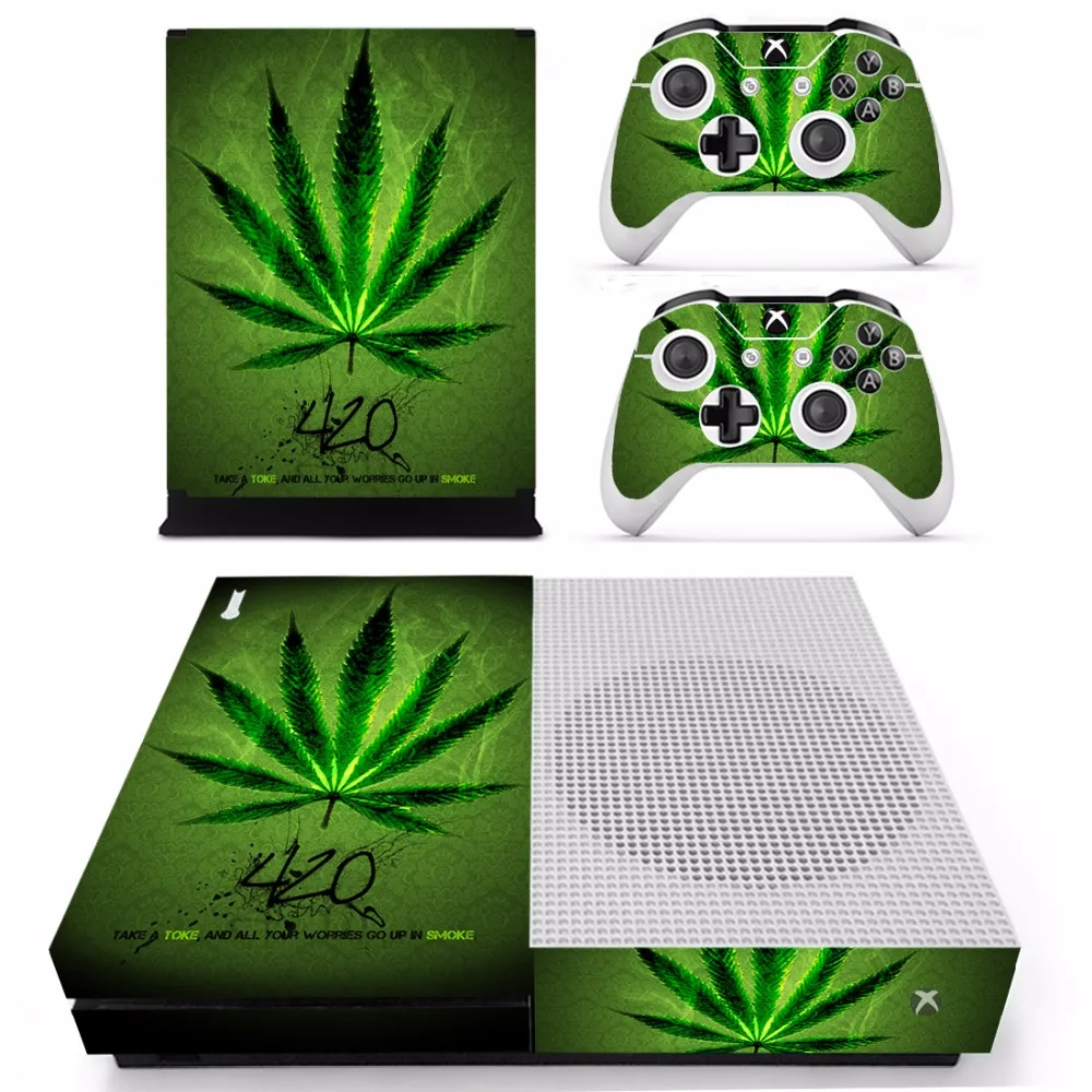 Green Weed For Xbox One S Sticker Vinly Skin Sticker for Xbox One S and