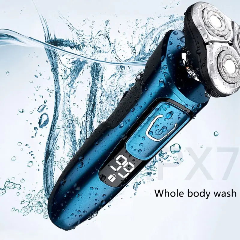 Интеллектуальный цифровой дисплей электробритва Влажная и сухая электрическая бритва для мужчин USB перезаряжаемая борода бритвенная машина для бритья лица