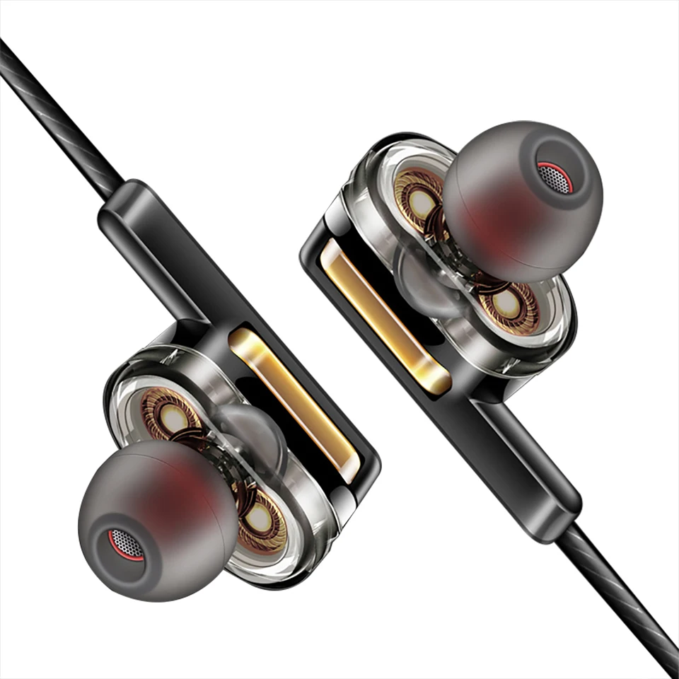 MoreBlue M89 Dual Driver Dynamic Earphones HIFI Stereo Super Bass