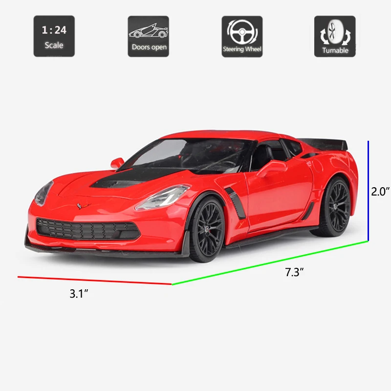 Hommate моделирование 1/24 2017 Chevrolet Corvette Z06 модель автомобиля сплав металла 1:24 Diecasts & Toy