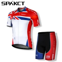 Spakct Cycling Suits Short Jersey Short Sleeves & Bicycle Shorts- World Cup England Bike Shorts & Pad Cycling Clothing Red