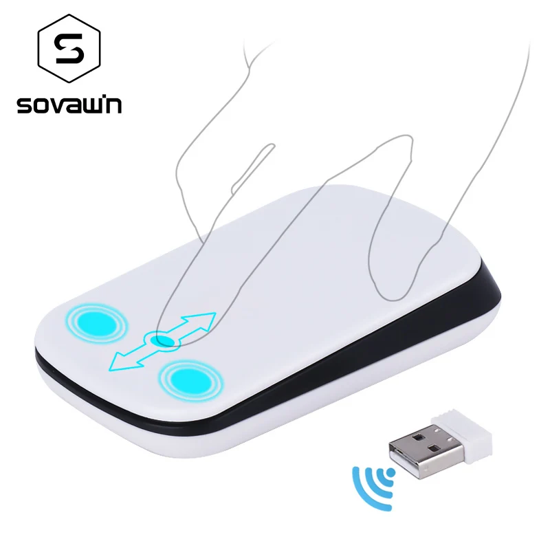 Pаспродажа Sovawin Magic PC, маленькая милая беспроводная мышь для компьютера, мини сенсорная полосатая прокрутка, 2,4 г, мышь для компьютера, ноутбука, рабочег...