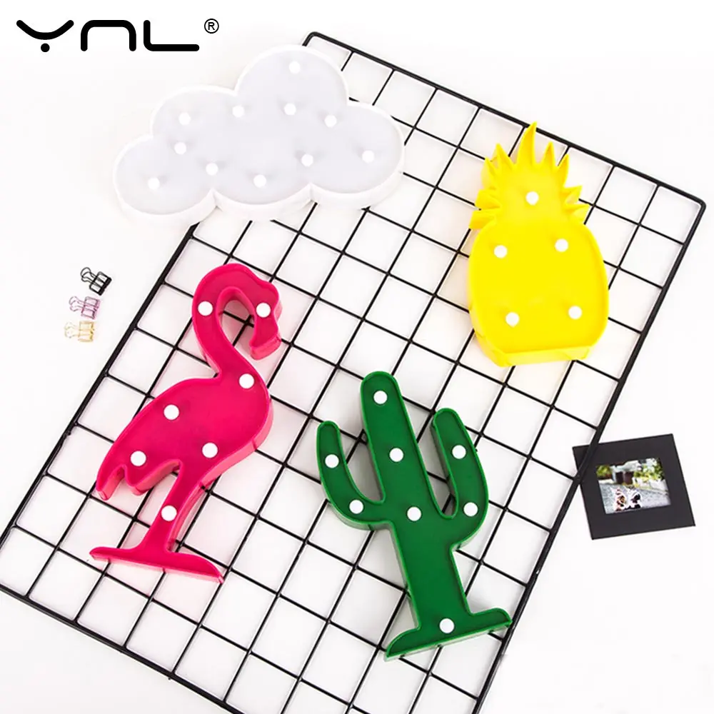 3D LED Night Light baby ins Table Lamp Christmas Decor Romantic Children Flamingo Pineapple Cactus Star