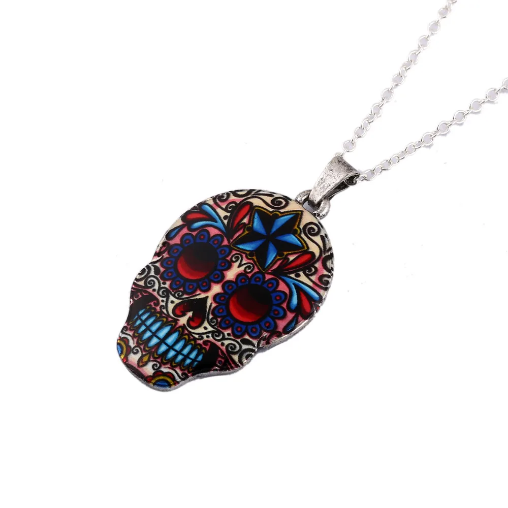 Necklace for Men Vintage Skeleton Pendant Necklace Women Skull Necklace Choker Party Halloween Decoration Gifts Collier Femme