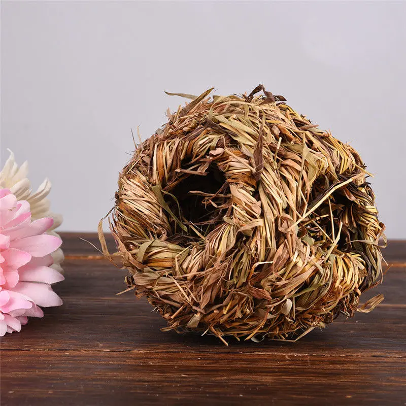 JX-LCLYL   Pet Grass House Snooze Nest Bed Cabin Cave For Hamster Guinea Pig Chinchilla