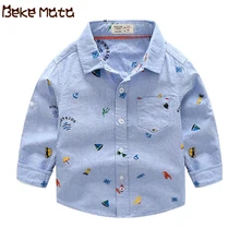 BEKE MATA/рубашка для маленьких мальчиков; весна г.; топы для малышей с героями мультфильмов; Детские рубашки с длинными рукавами для мальчиков; детская рубашка с отложным воротником