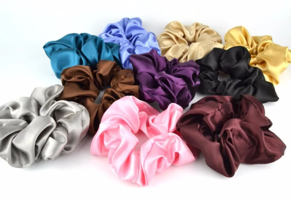 

New arrival 2018 New women's silk hair Scrunchies elegant Hair Tie lovely cute Hair Accessories Ponytail Holder Hair
