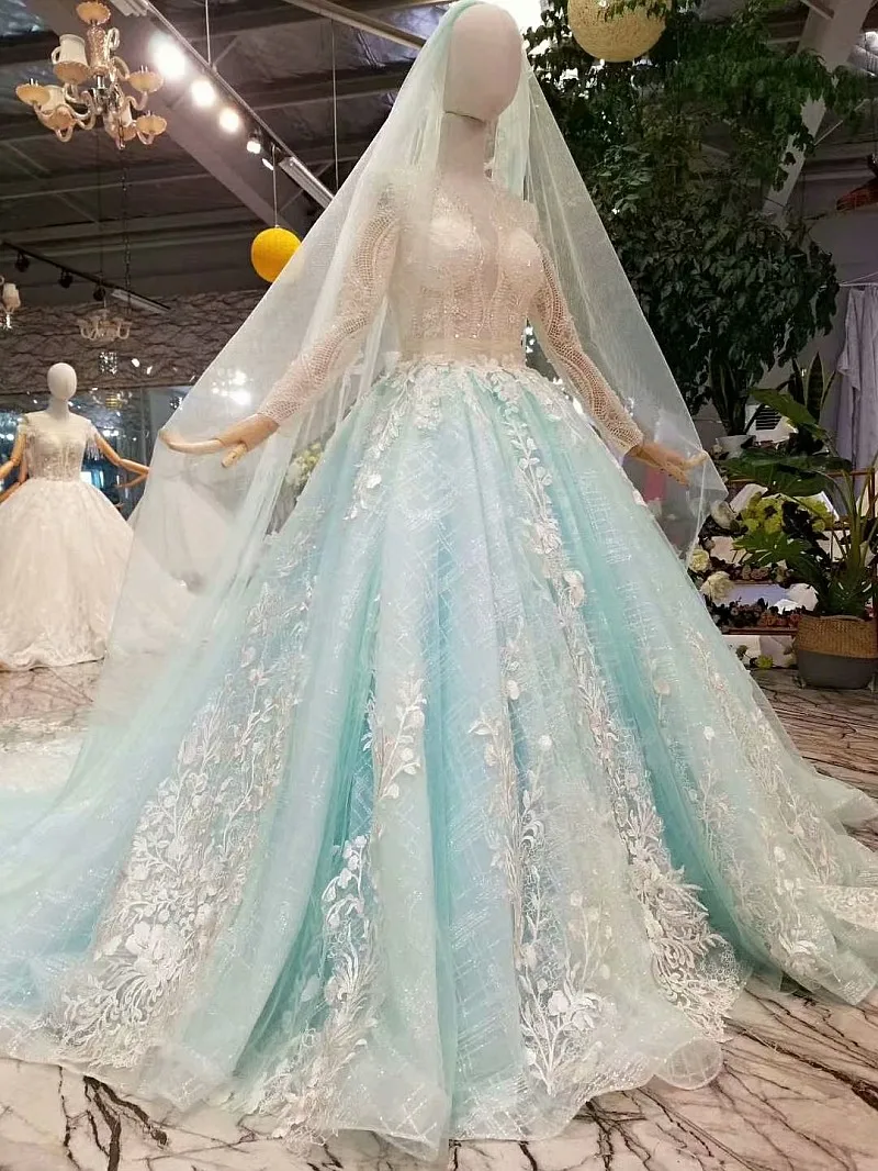 Vestido Debutante Gowns бальное платье Бальные платья салатовый зеленый v-образный вырез с длинным рукавом бальное платье